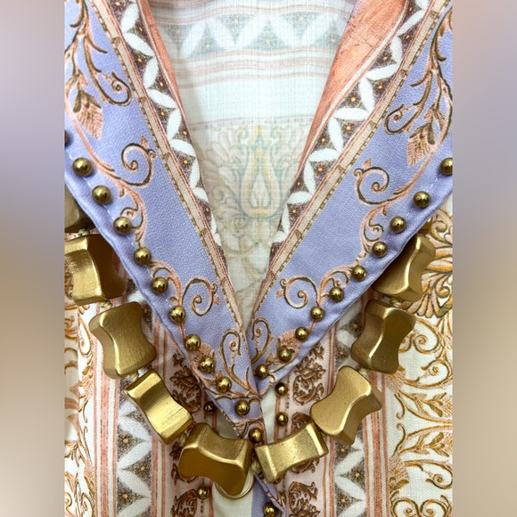 🆕🌸Mediterranean boho chic studed print dressS/M - Picture 10 of 10